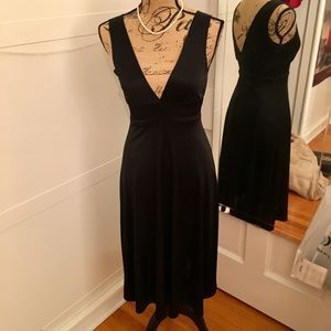 Simple Black Satin Dress